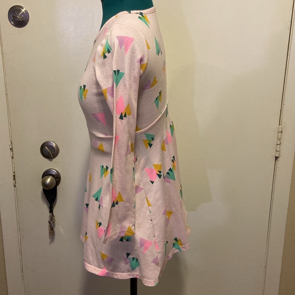 Cat & Jack Soft Pink Dress Med (7/8) long sleeve colored tree design nice. - Picture 4 of 7